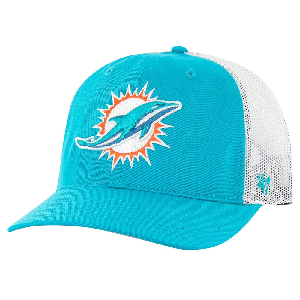 47 brand Miami Dolphins '47 Team Unstructured Trucker Adjustable Hat Aqua/White