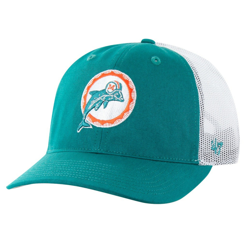 47 brand Miami Dolphins '47 Team Unstructured Trucker Adjustable Hat Aqua/White