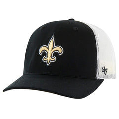 47 brand New Orleans Saints '47 Team Unstructured Trucker Adjustable Hat Black/White