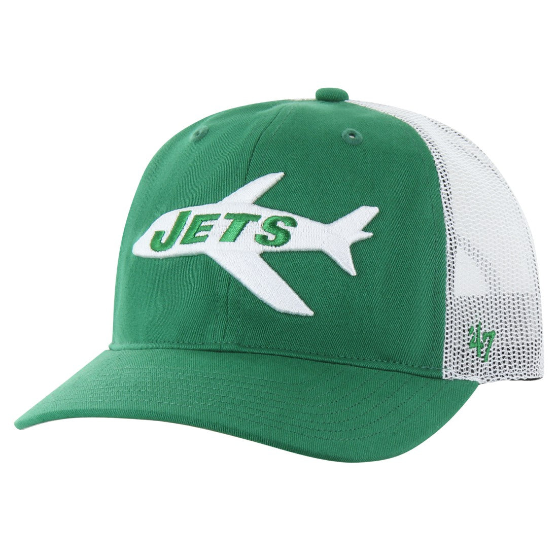 47 brand New York Jets '47 Team Unstructured Trucker Adjustable Hat Kelly Green/White