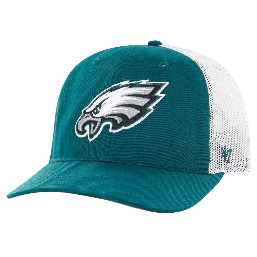 47 brand Philadelphia Eagles '47 Team Unstructured Trucker Adjustable Hat Green/White
