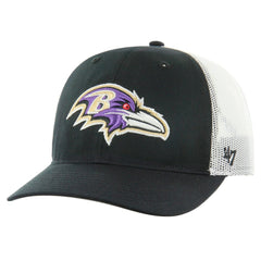 47 brand Baltimore Ravens '47 Team Unstructured Trucker Adjustable Hat Black/White