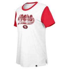 San Francisco 49ers New Era Women's 3rd Down T-Shirt White/Scarlet