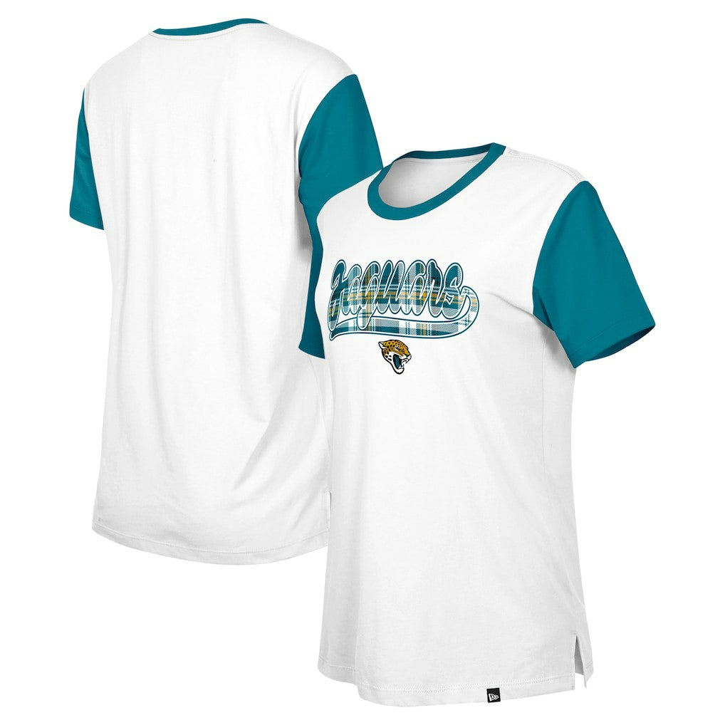 Jacksonville Jaguars New Era Women's 3rd Down T-Shirt White/Teal