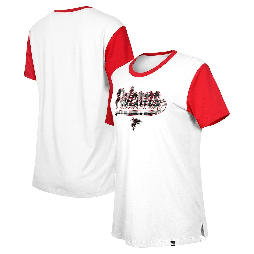 Atlanta Falcons New Era Women's 3rd Down T-Shirt White/Red