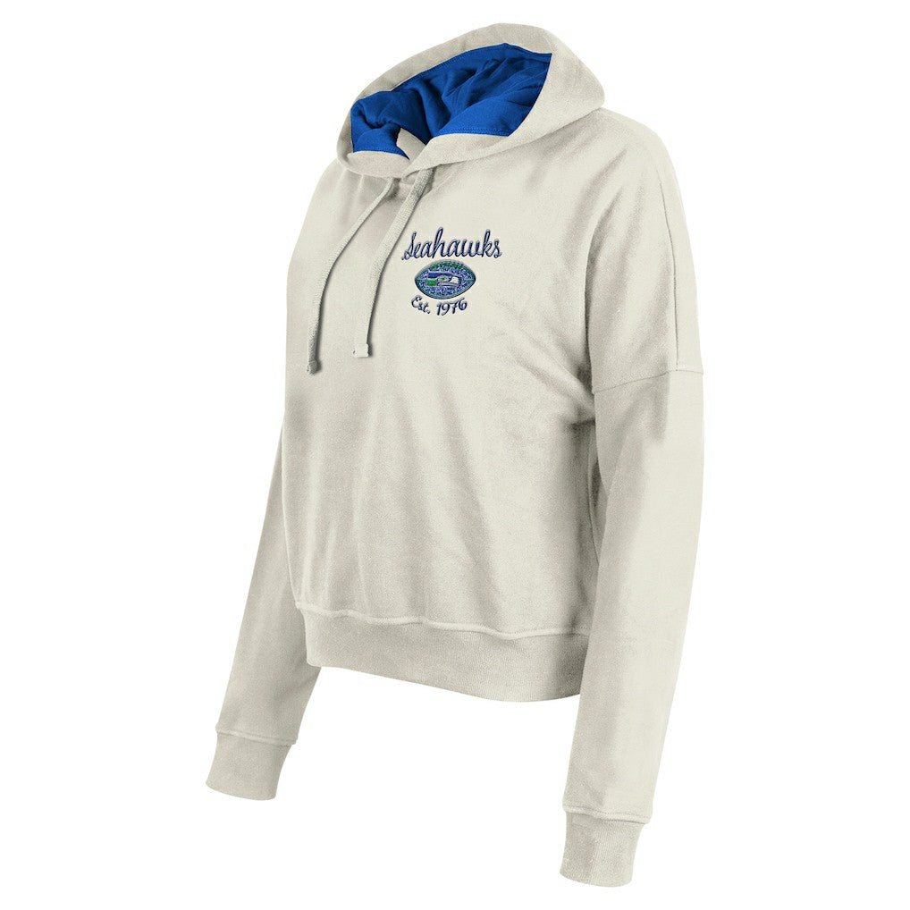 Seattle Seahawks New Era Women's 3rd Down Historic Pullover Hoodie Cream