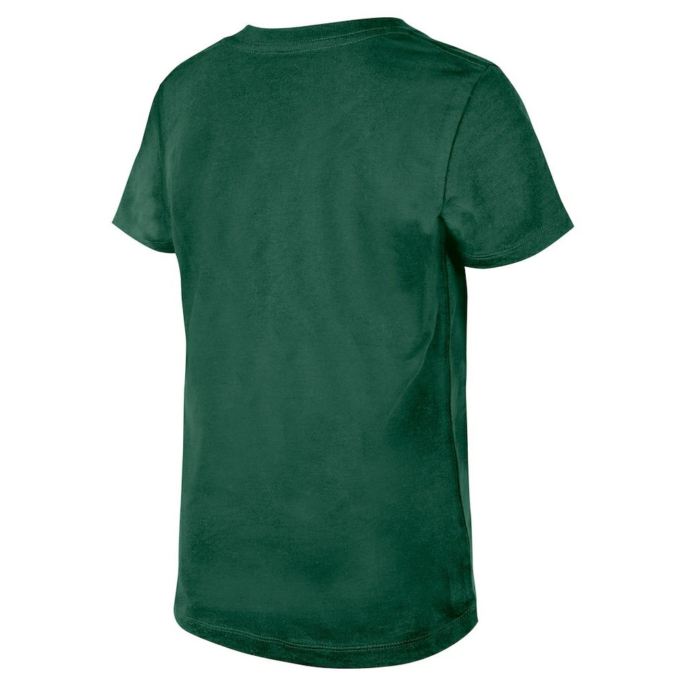 New York Jets New Era Girls Youth Flip Sequin V-Neck T-Shirt Green
