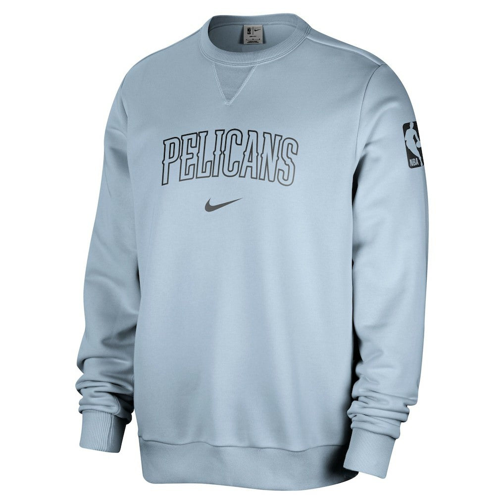 New Orleans Pelicans Courtside Standard Issue Performance Pullover Sweatshirt Light Blue | Nike discount