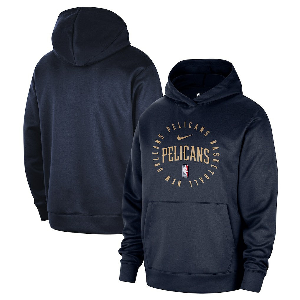 New Orleans Pelicans 2024/25 Spotlight On-Court Practice Performance Pullover Hoodie Navy | Nike Near Me
