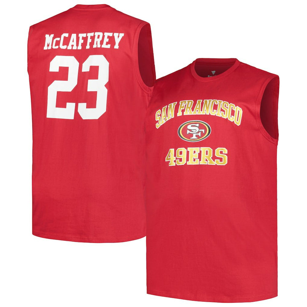 Fanatics Christian McCaffrey San Francisco 49ers Big & Tall Muscle Tank Top Scarlet