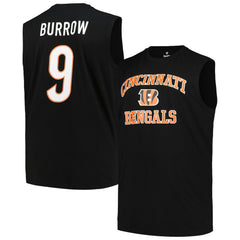 Fanatics Joe Burrow Cincinnati Bengals Big & Tall Muscle Tank Top Black