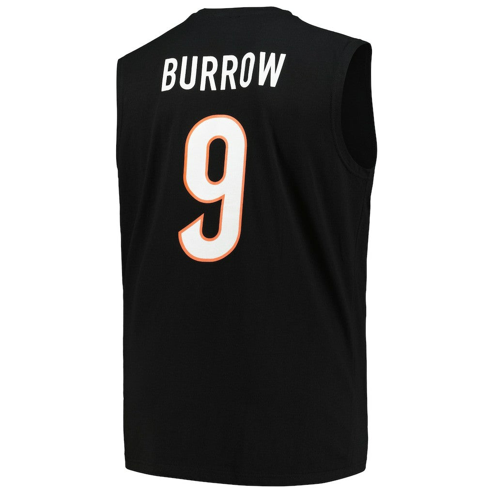 Fanatics Joe Burrow Cincinnati Bengals Big & Tall Muscle Tank Top Black