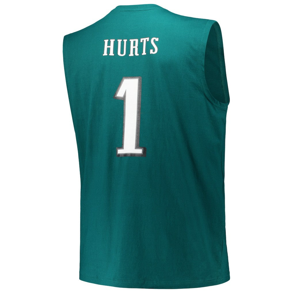 Fanatics Jalen Hurts Philadelphia Eagles Big & Tall Muscle Tank Top Midnight Green