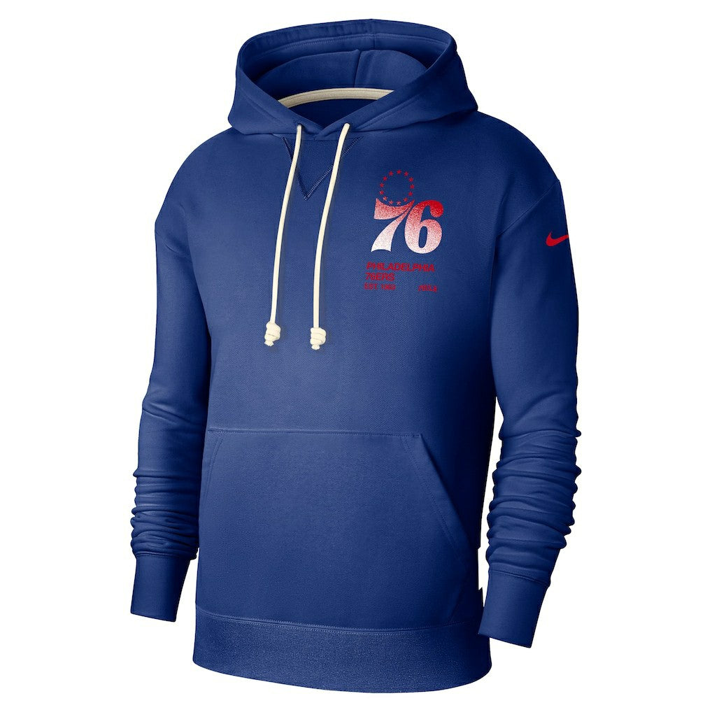 Philadelphia 76ers Courtside Standard Issue Premium Performance Pullover Hoodie Royal | Nike