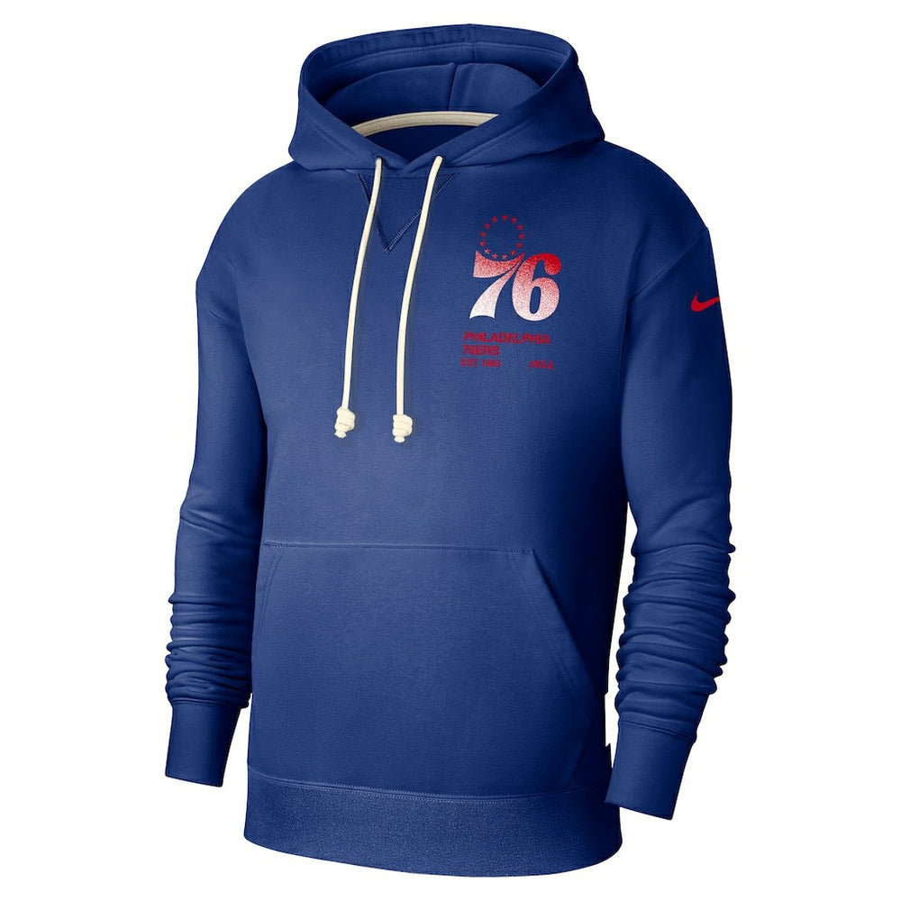 Philadelphia 76ers Courtside Standard Issue Premium Performance Pullover Hoodie Royal | Nike