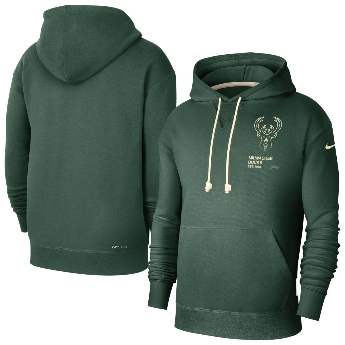 Milwaukee Bucks Courtside Standard Issue Premium Performance Pullover Hoodie Hunter Green | Nike Lifestyle