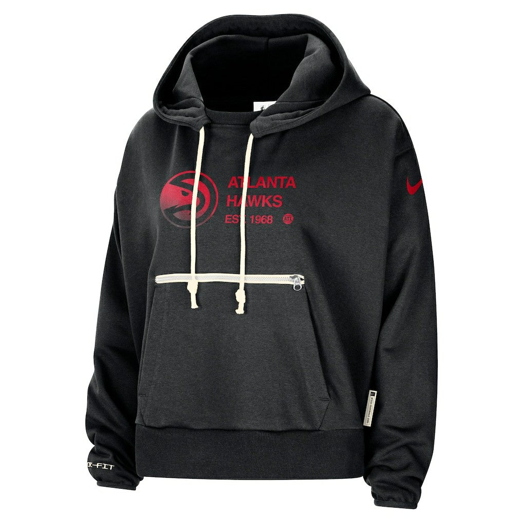Atlanta Hawks Women's Courtside Standard Issue Performance Pullover Hoodie Black | Nike Near Me