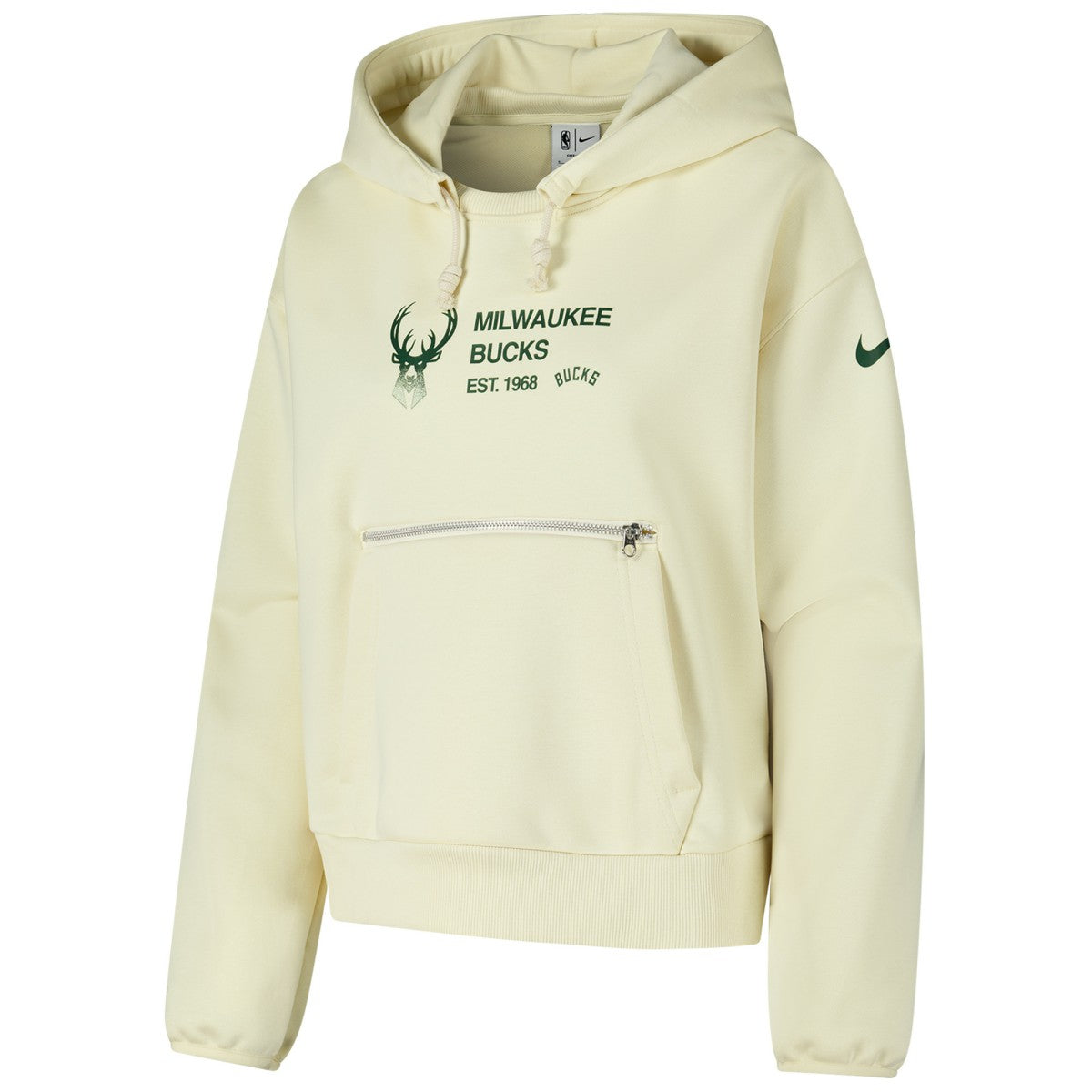Milwaukee Bucks Women's Courtside Standard Issue Performance Pullover Hoodie Cream | Nike online