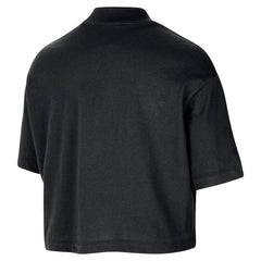 Boston Celtics Women's Courtside Mock Neck Loose Fit Cropped T-Shirt Black | Nike Lifestyle