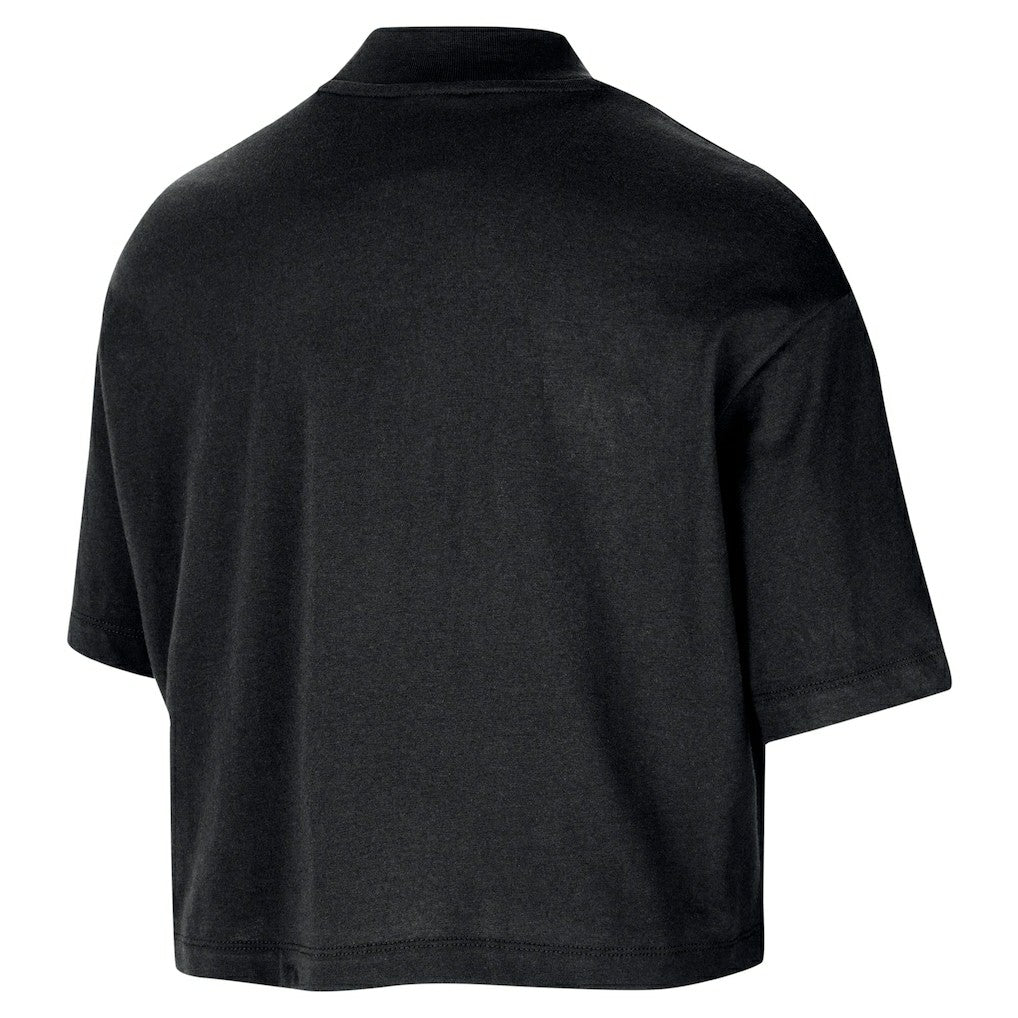 Chicago Bulls Women's Courtside Mock Neck Loose Fit Cropped T-Shirt for sale Black | Nike outlet