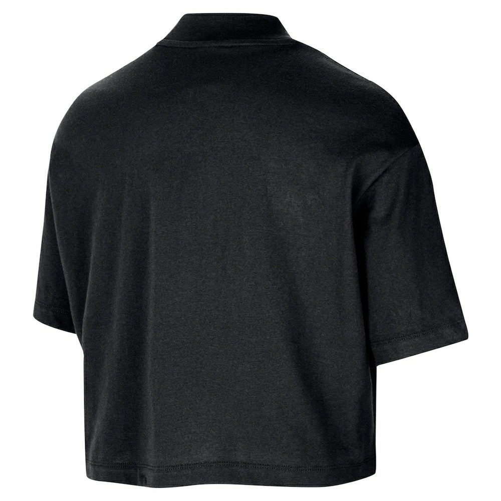 Chicago Bulls Women's Courtside Mock Neck Loose Fit Cropped T-Shirt for sale Black | Nike outlet