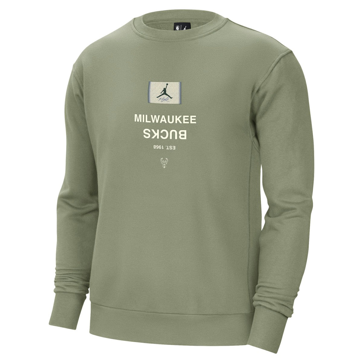 Milwaukee Bucks Jordan Brand Courtside Statement Edition Heavyweight Pullover Sweatshirt Green