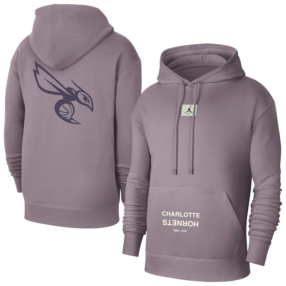 Charlotte Hornets Jordan Brand Courtside Statement Edition Pullover Hoodie Purple