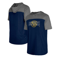 Milwaukee Brewers New Era Active Brushed Hoodie T-Shirt - Navy - New Era Lifestyle