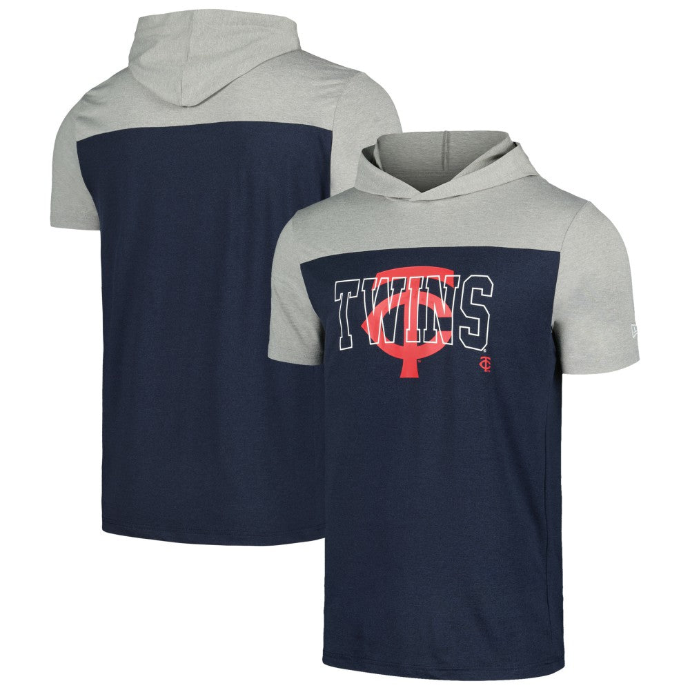 Minnesota Twins New Era Active Brushed Hoodie T-Shirt - Navy - New Era Lifestyle