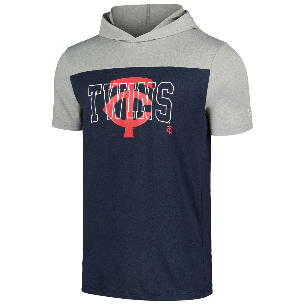 Minnesota Twins New Era Active Brushed Hoodie T-Shirt - Navy - New Era Lifestyle