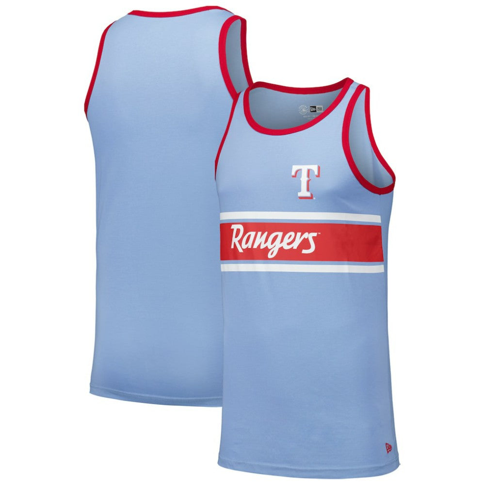 Texas Rangers New Era Jersey Ringer Tank Top - Light Blue - New Era on Sale