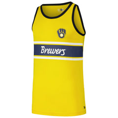 Milwaukee Brewers New Era Jersey Ringer Tank Top - Gold - New Era Discount