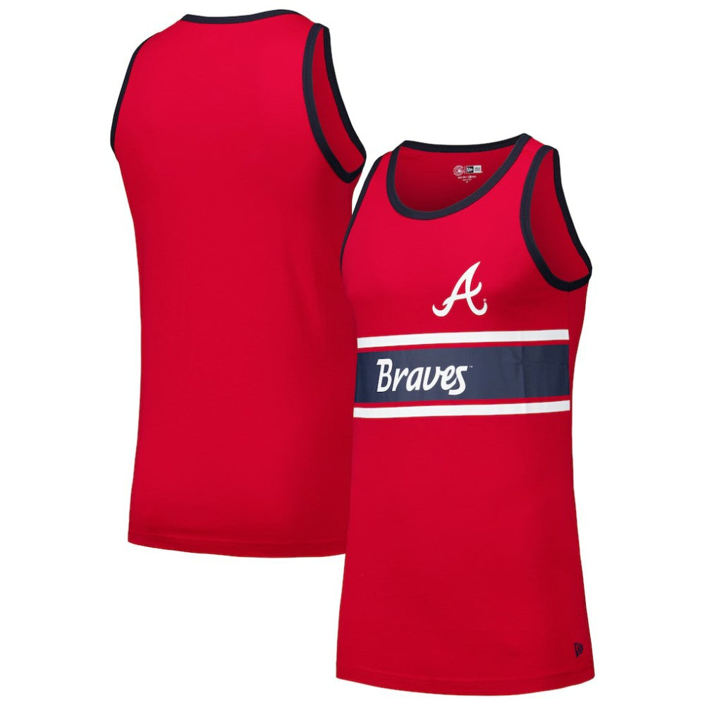 Atlanta Braves New Era Jersey Ringer Tank Top - Red - New Era Lifestyle