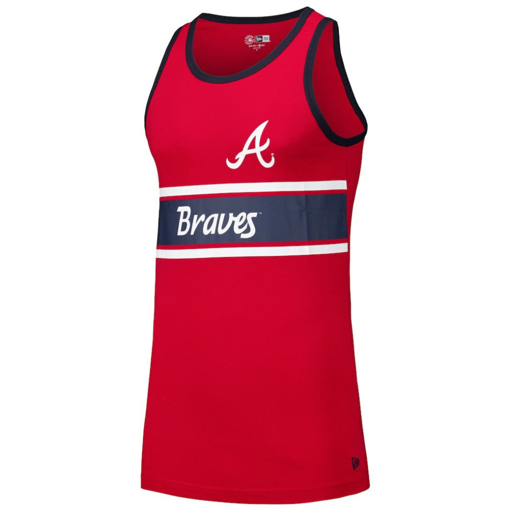Atlanta Braves New Era Jersey Ringer Tank Top - Red - New Era Lifestyle