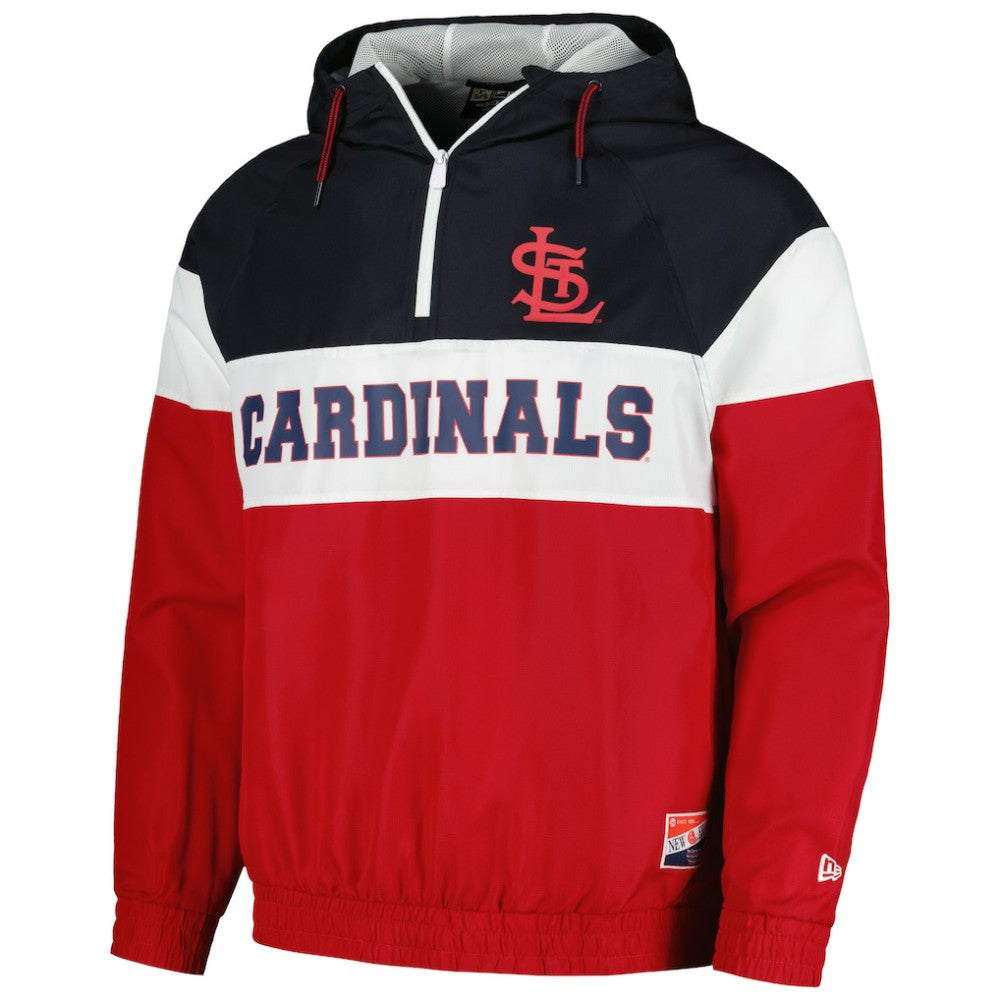 St. Louis Cardinals New Era Ripstop Raglan Quarter-Zip Hoodie Windbreaker Jacket - Red - New Era on Sale