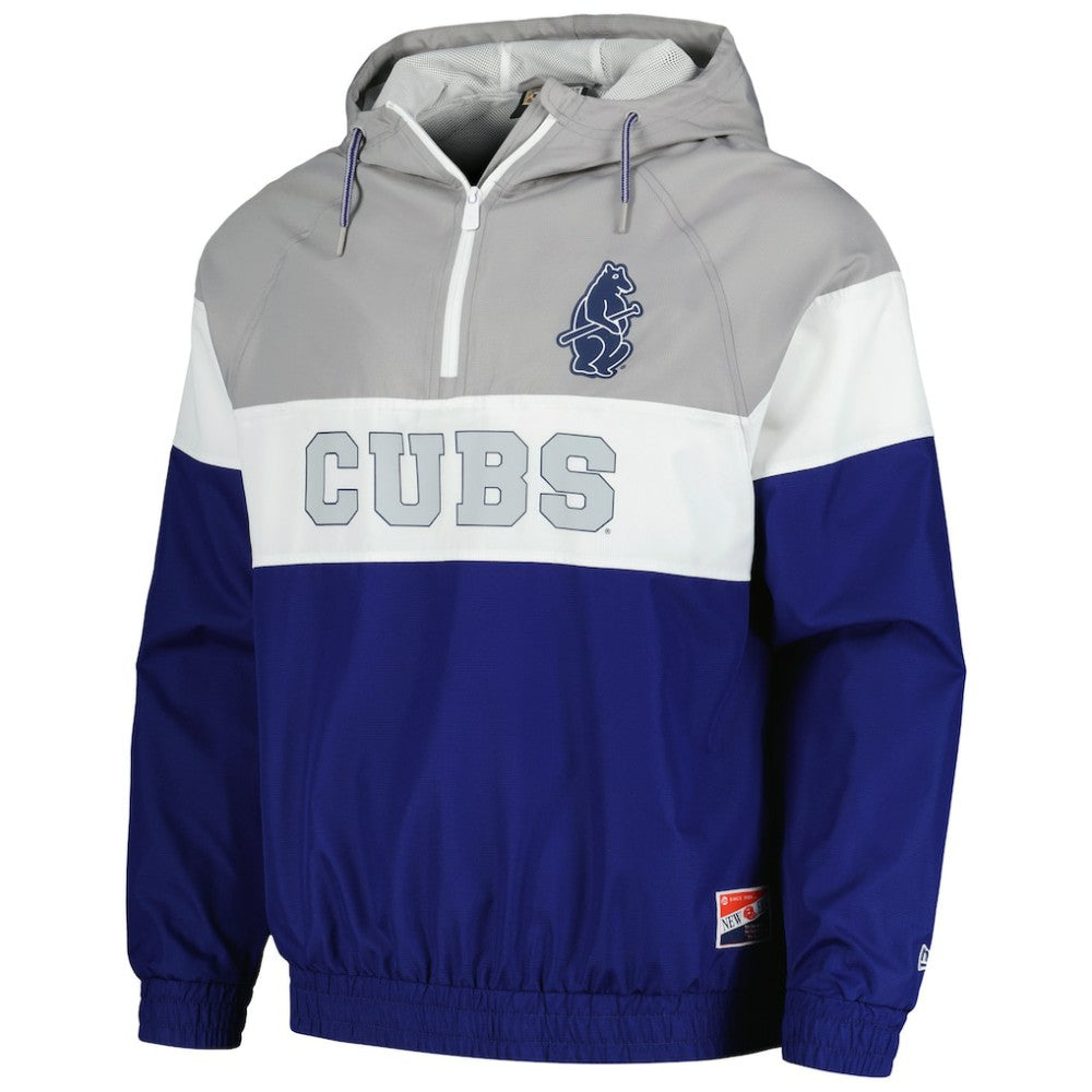 Chicago Cubs New Era Ripstop Raglan Quarter-Zip Hoodie Windbreaker Jacket - Royal - New Era on Sale