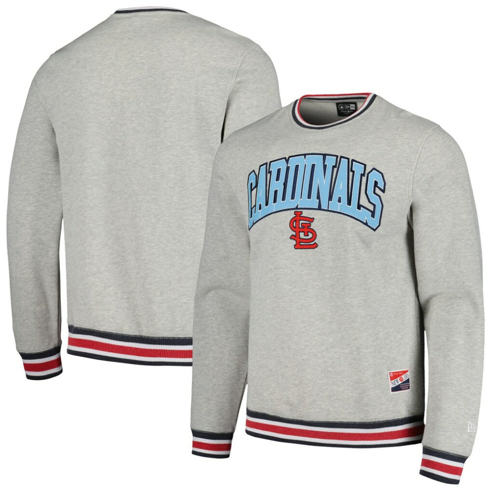 St. Louis Cardinals New Era Throwback Classic Pullover Sweatshirt - Heather Gray - New Era Online