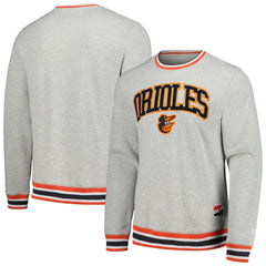 Baltimore Orioles New Era Throwback Classic Pullover Sweatshirt - Heather Gray - New Era Lifestyle