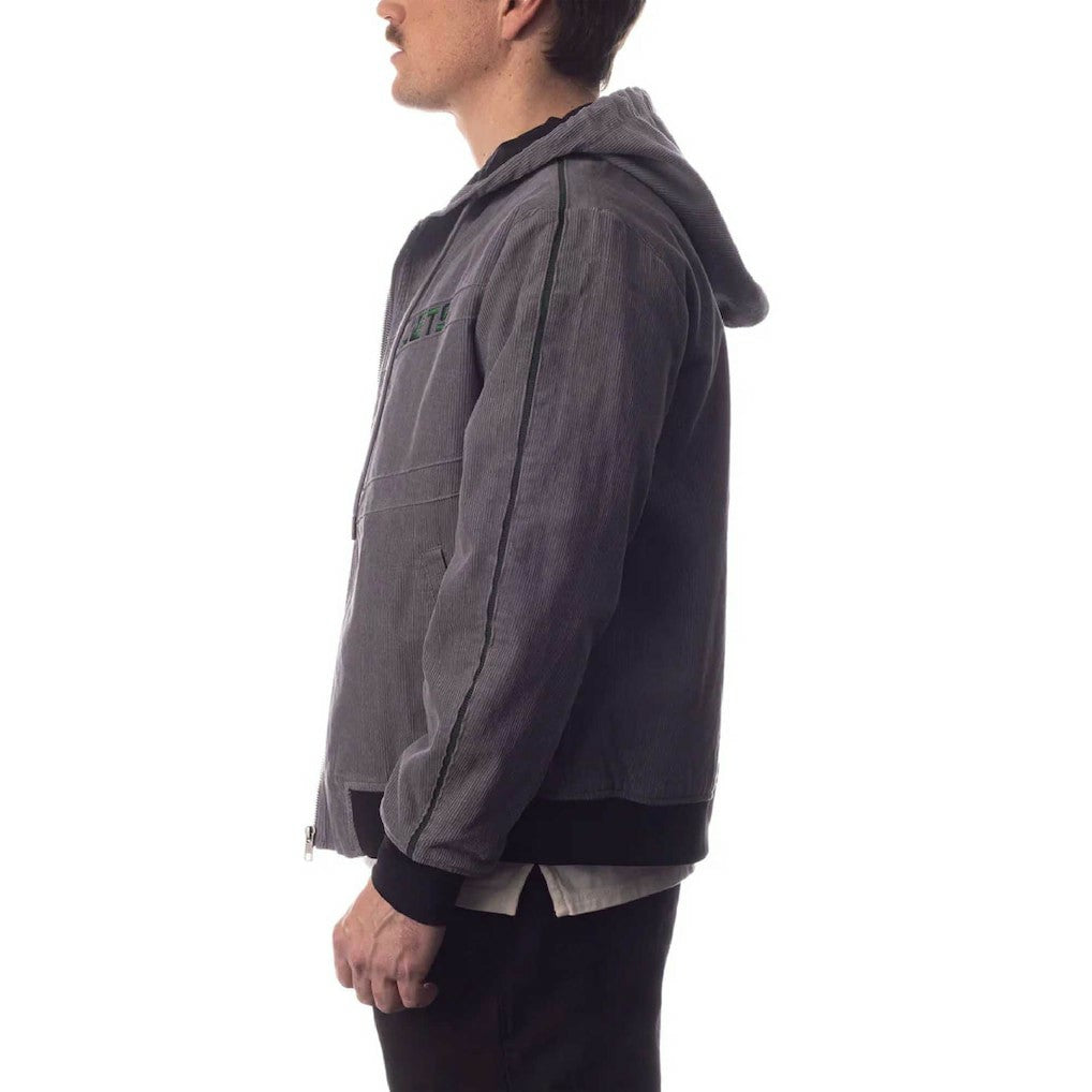 New York Jets The Wild Collective Corduroy Bomber Full-Zip Jacket Gray