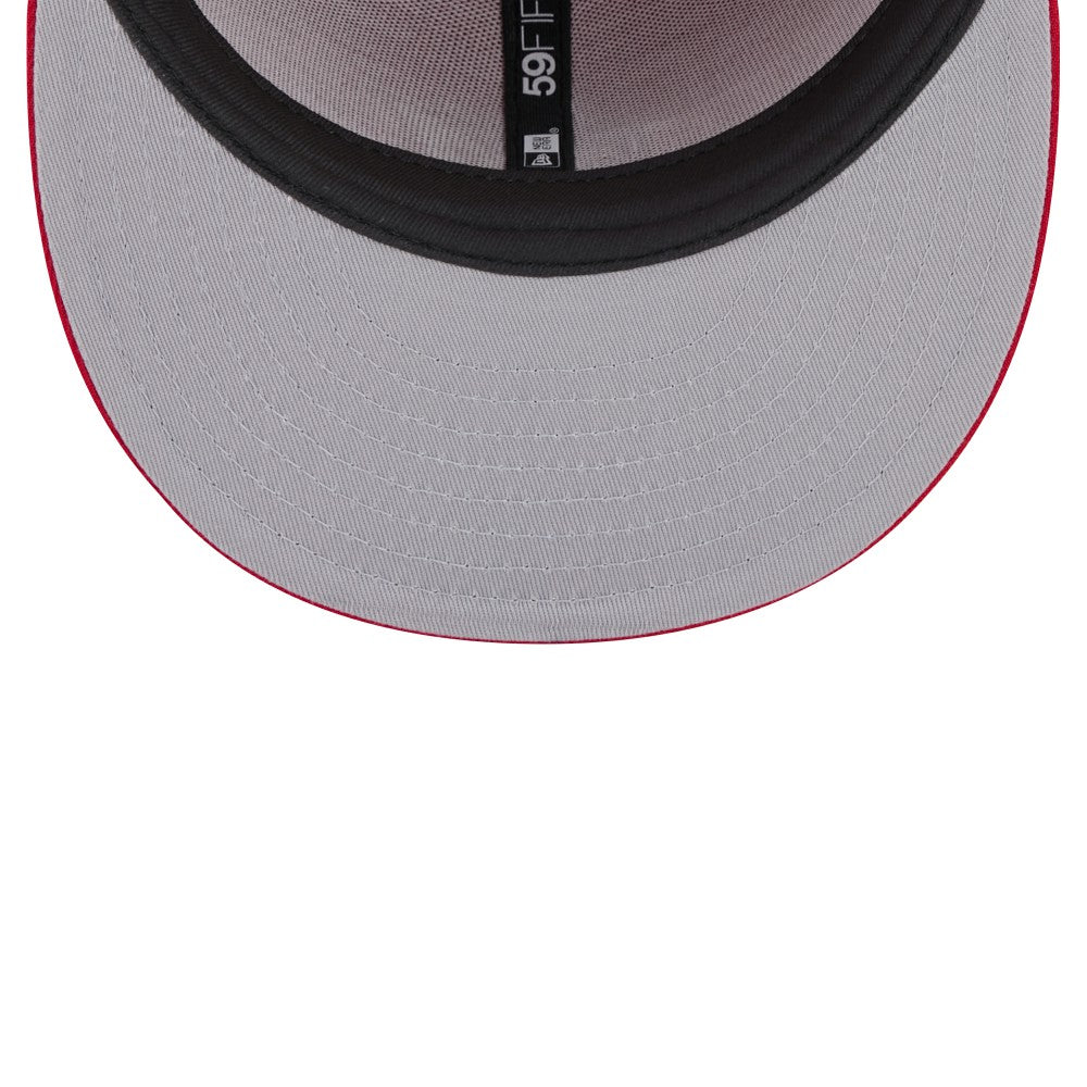 Miami Marlins New Era White Logo 59FIFTY Fitted Hat - Red - New Era on Sale