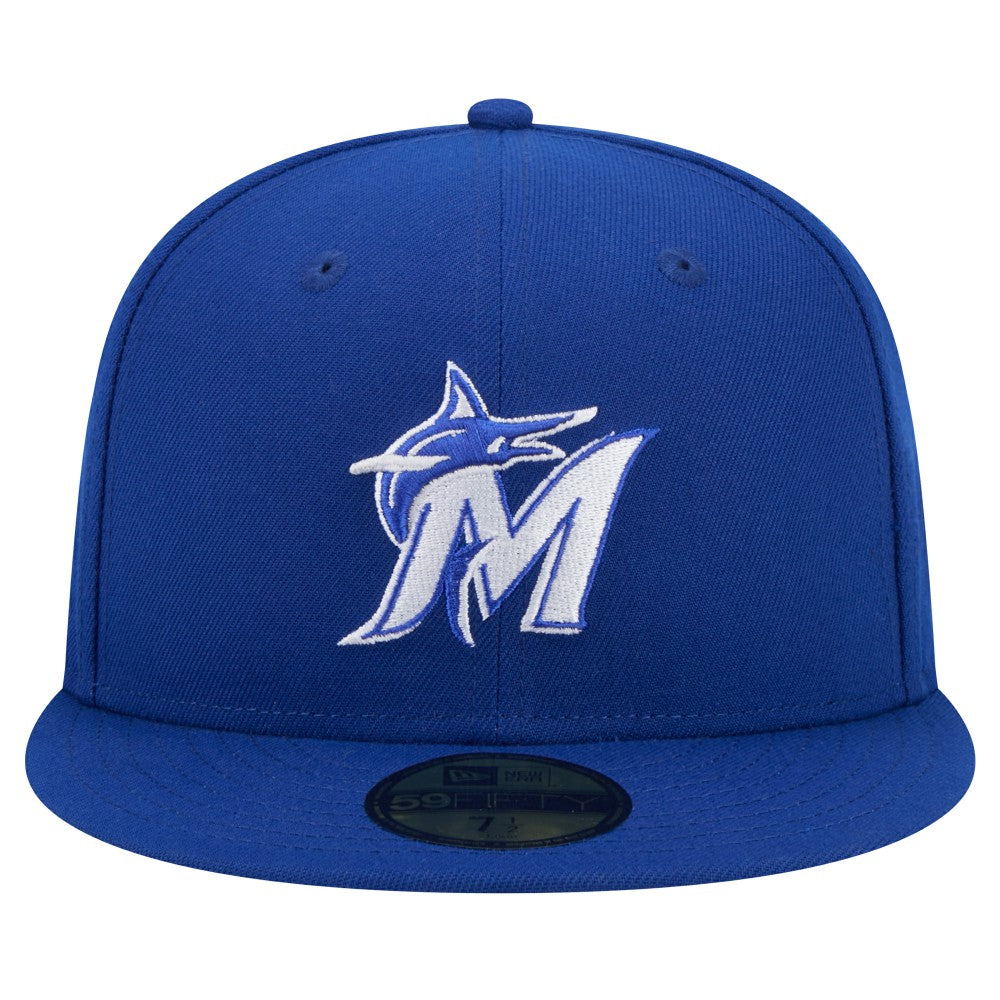 Miami Marlins New Era White Logo 59FIFTY Fitted Hat - Royal - New Era Online