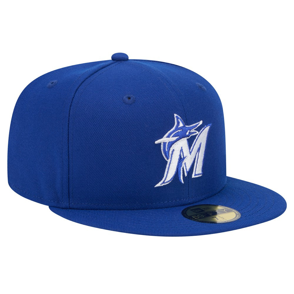 Miami Marlins New Era White Logo 59FIFTY Fitted Hat - Royal - New Era Online