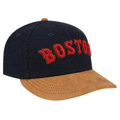 Boston Red Sox New Era Team Suede Visor Low Profile 59FIFTY Fitted Hat - Navy - New Era Online