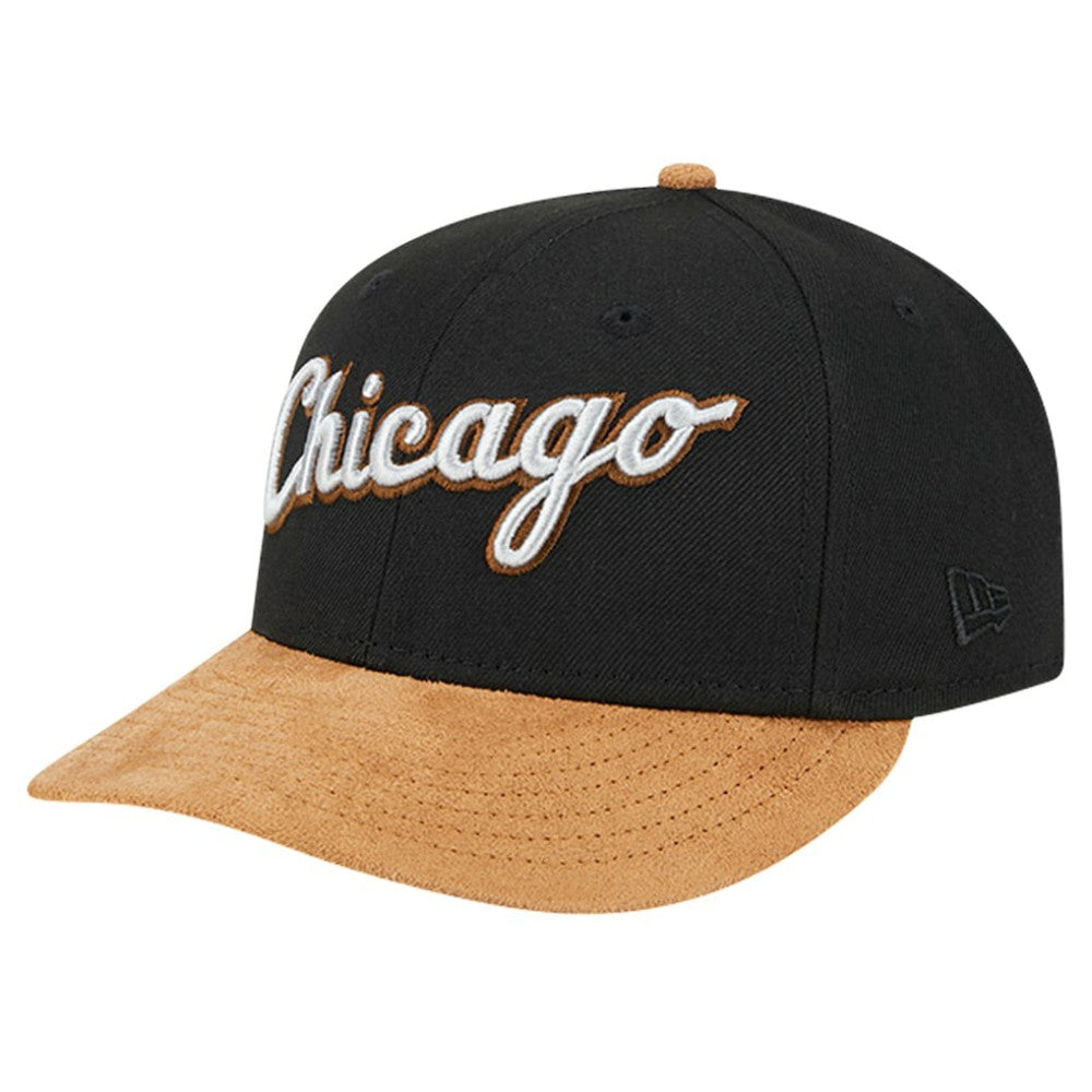 Chicago White Sox New Era Team Suede Visor Low Profile 59FIFTY Fitted Hat - Black - New Era Sale
