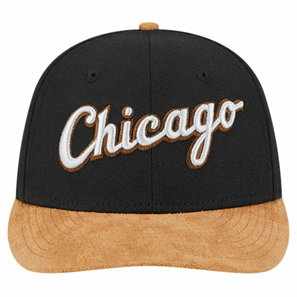 Chicago White Sox New Era Team Suede Visor Low Profile 59FIFTY Fitted Hat - Black - New Era Sale
