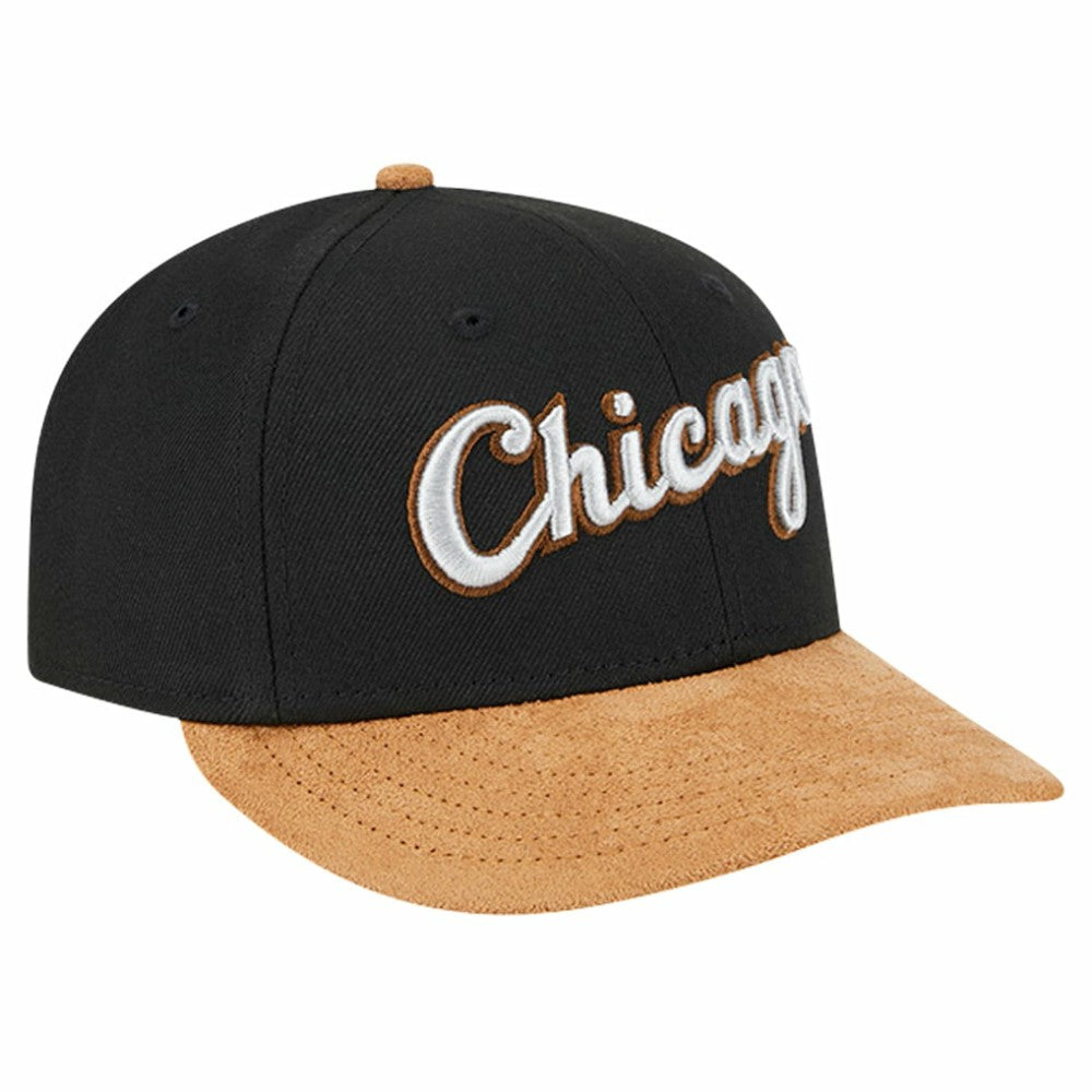 Chicago White Sox New Era Team Suede Visor Low Profile 59FIFTY Fitted Hat - Black - New Era Sale
