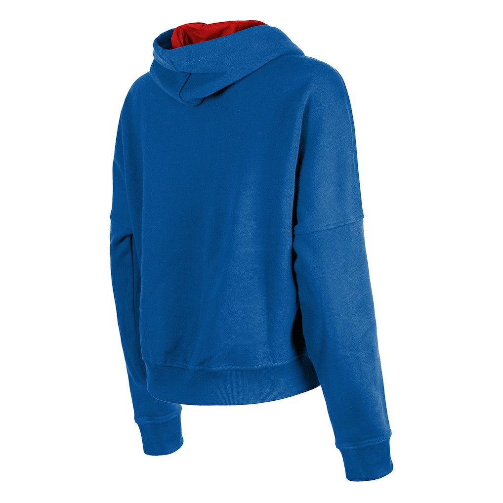 Buffalo Bills New Era Women's Throwback Boxy Pullover Hoodie Royal