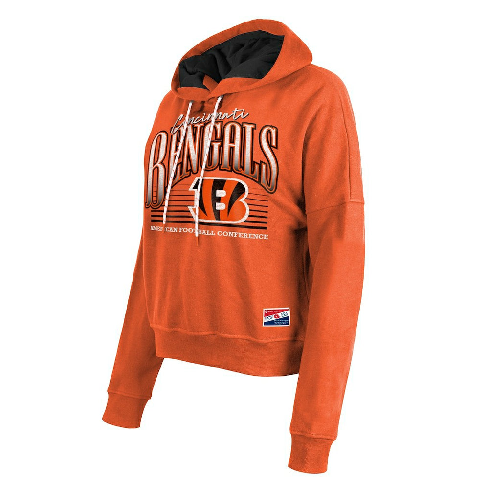Cincinnati Bengals New Era Women's Boxy Pullover Hoodie Orange