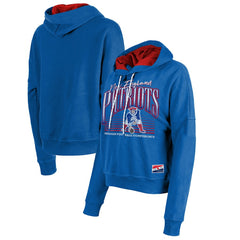 New England Patriots New Era Women's Throwback Boxy Pullover Hoodie Royal