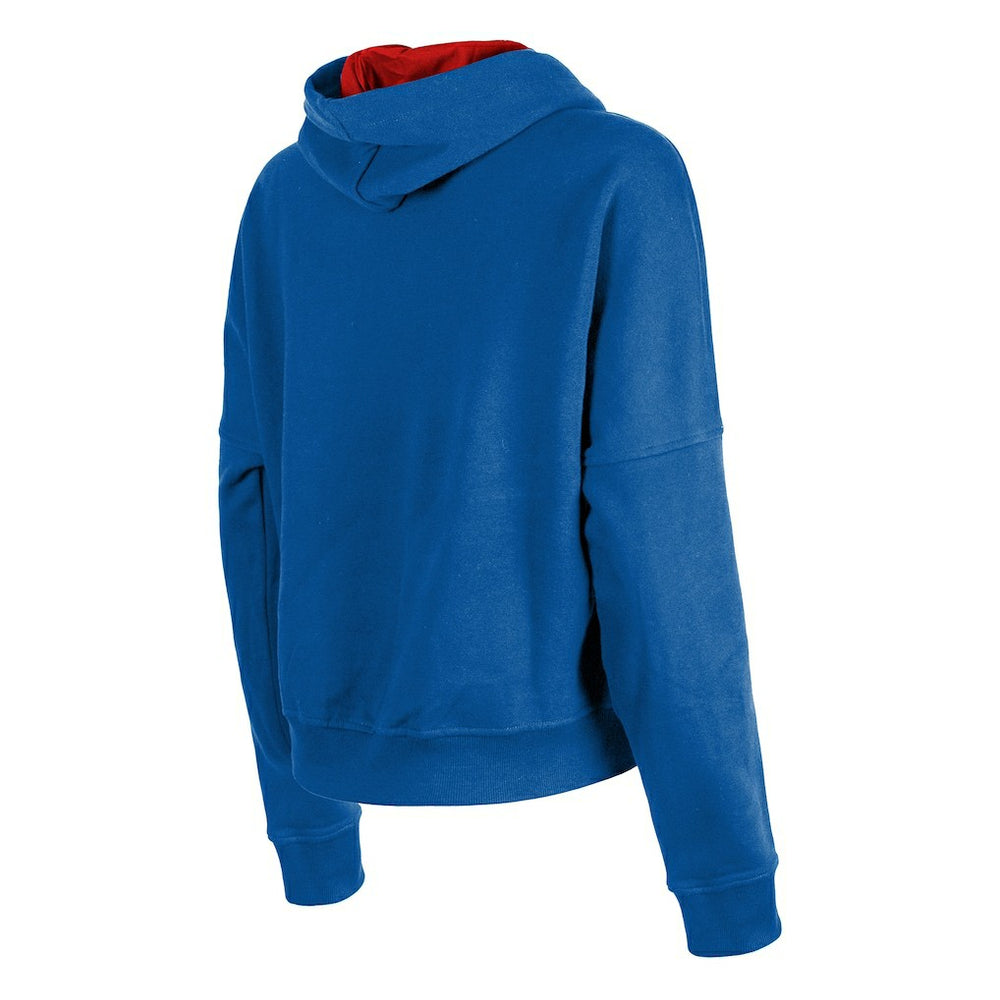 New England Patriots New Era Women's Throwback Boxy Pullover Hoodie Royal